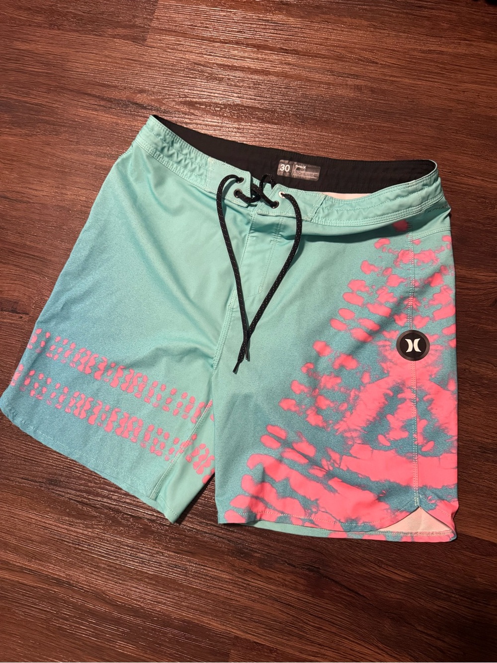 Hurley Men's Teal & Pink Board Shorts - size 30